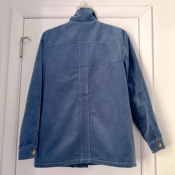 Sezane Blue Corduroy Women's Jacket with Cream Lining - Picture 2 of 9